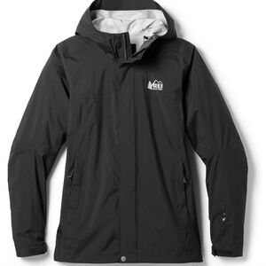 NWT REI Co-op Trailmade Water Proof Black Women's Rain Jacket